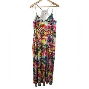 Women’s Nicole Miller Sleeveless Tropical Floral Maxi Dress with Pockets